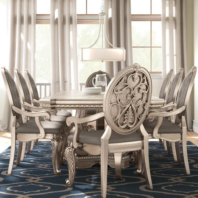 9 - Piece Extendable Double Pedestal Dining Set