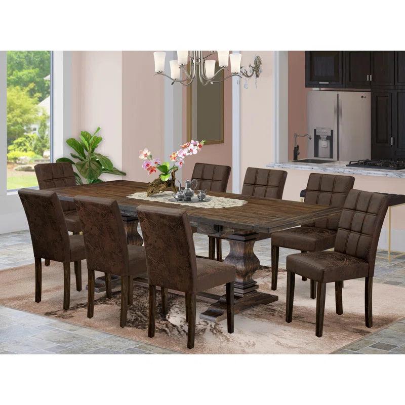 9 - Piece Extendable Trestle Dining Set