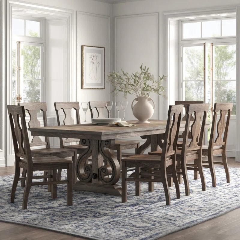 9 - Piece Extendable Trestle Dining Set