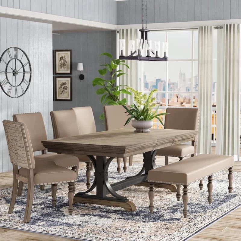 Extendable Double Pedestal Dining Set