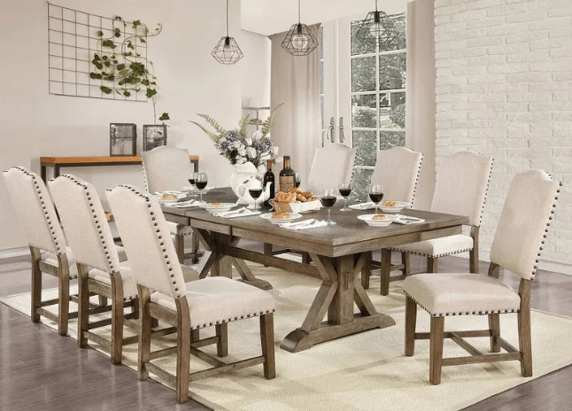 Extendable Trestle Dining Set