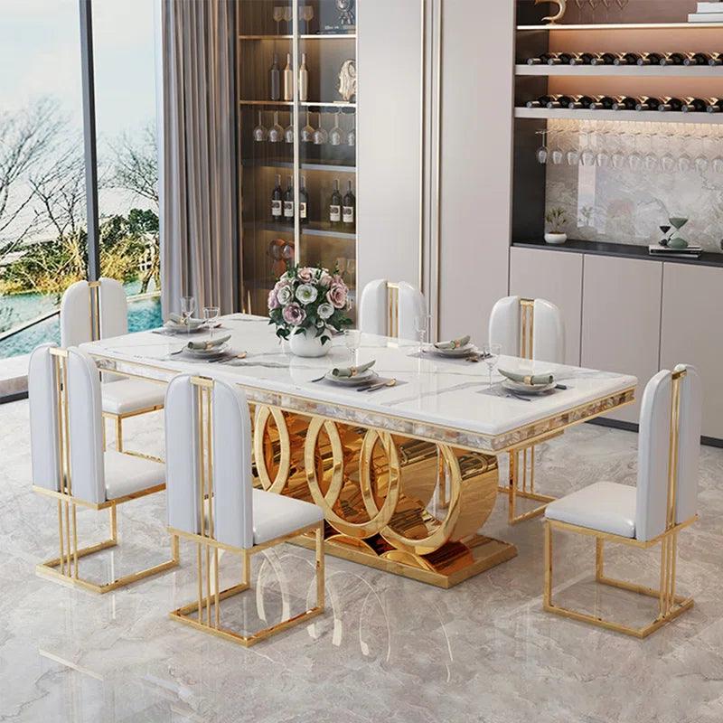 Marble Top Pedestal Dining Set