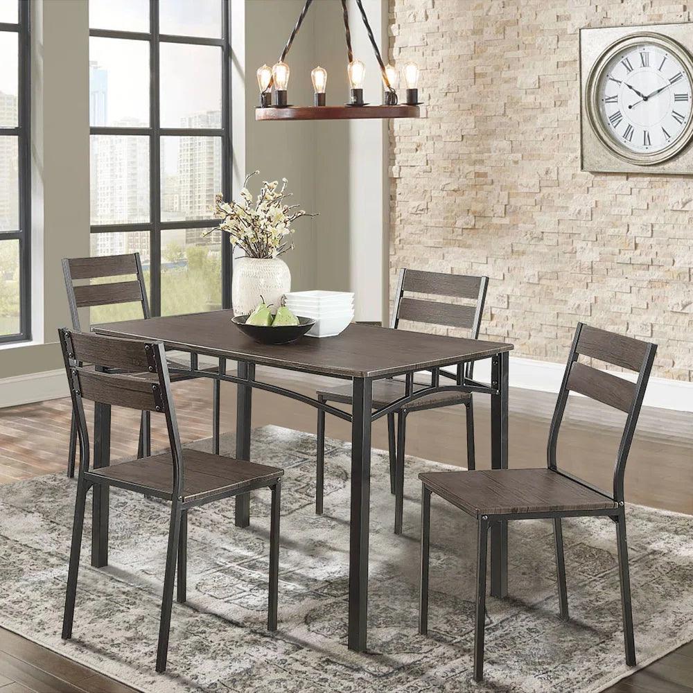 Metal 5-Piece Dining Table Set