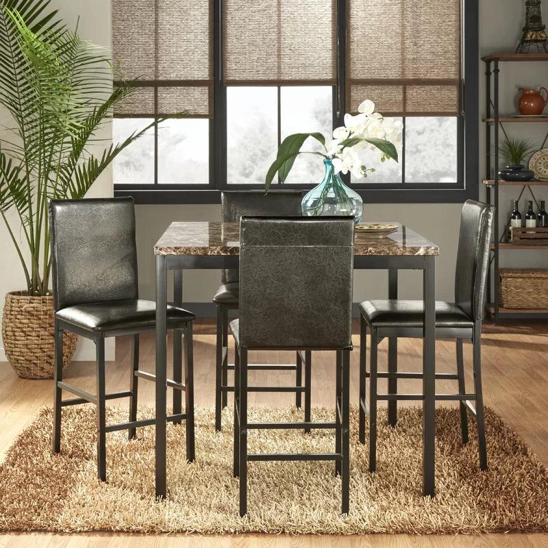 Piece Faux Marble Top Dining Set