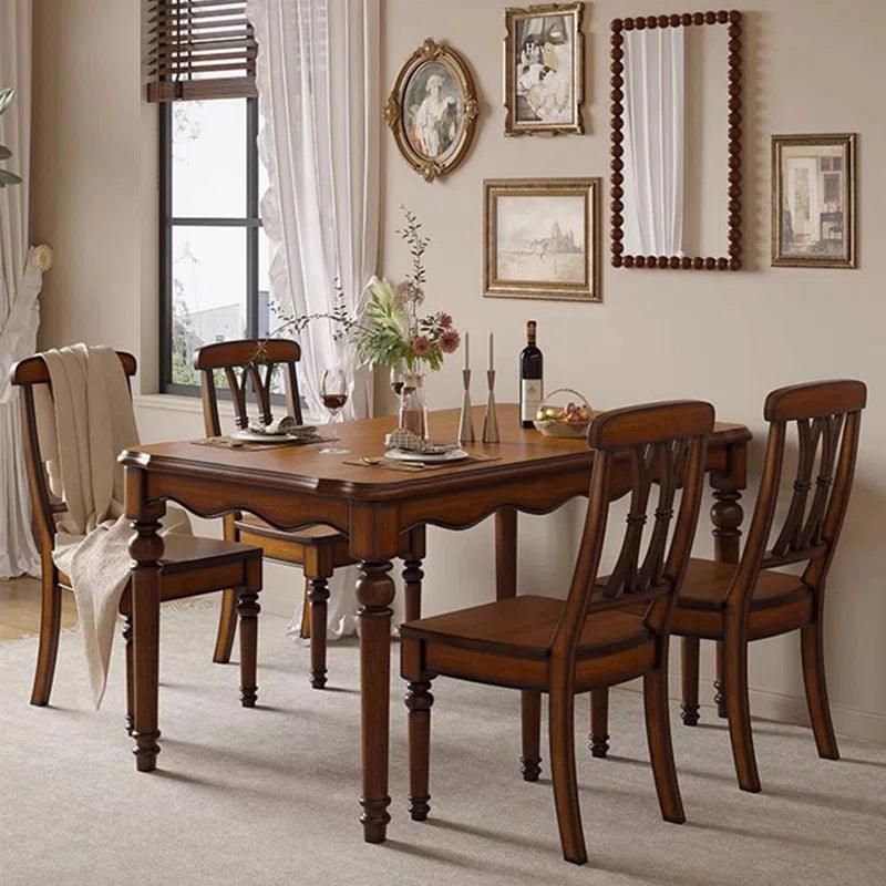 Rectangular Dining Table Set Solid Wood Dining Set