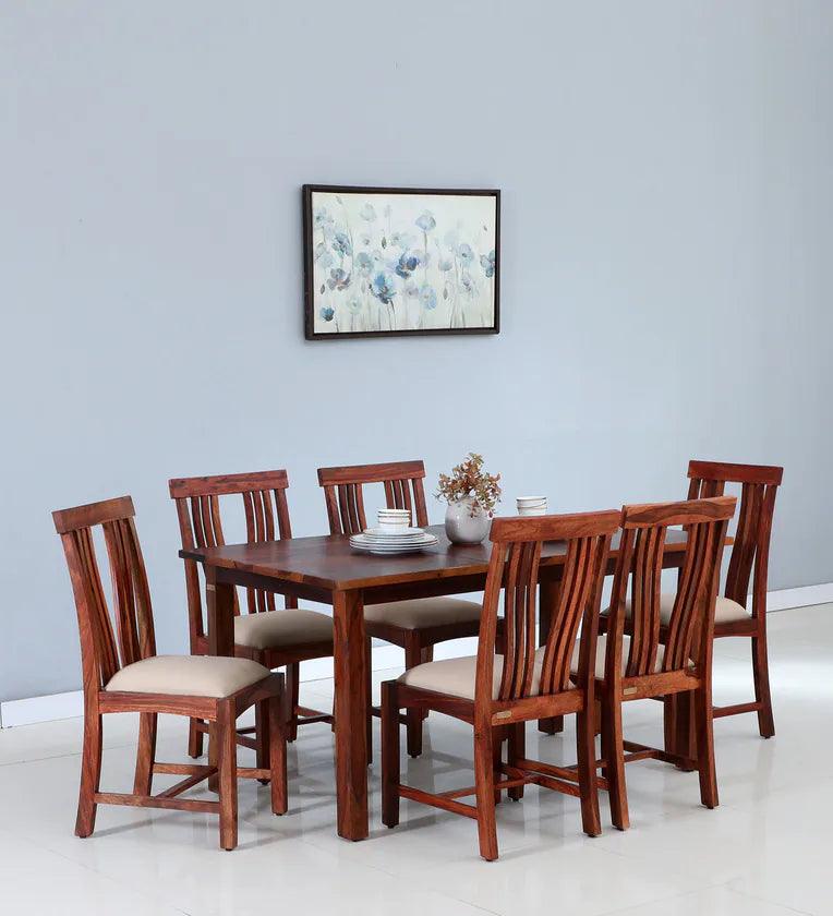 Sheesham Six Seater Dining Set in Honey OakFinish