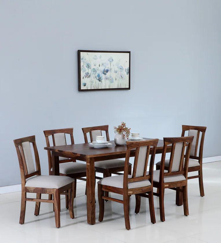 Sheesham Six Seater Dining Set in Provincial Teak Finish