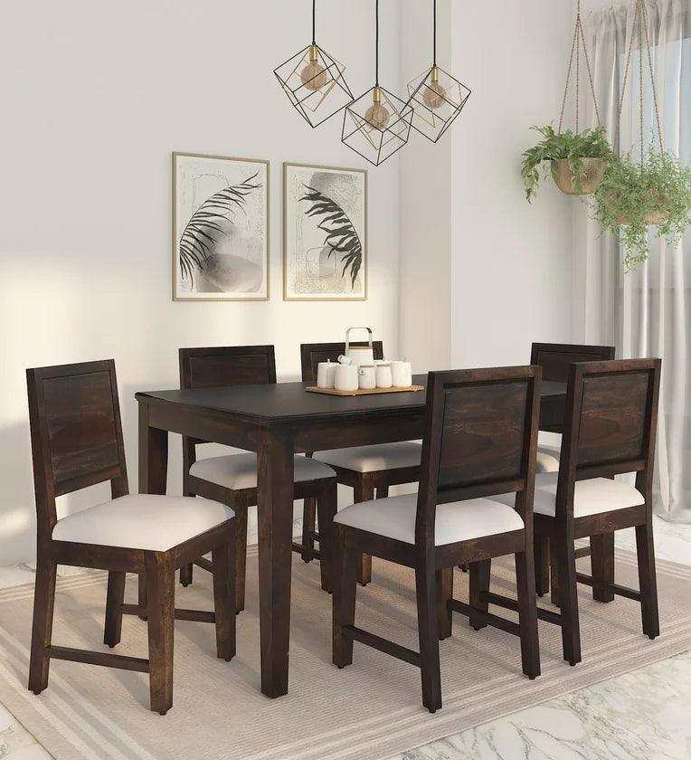 Sheesham Wood 6 Seater Dining Set In Warm Chestnut Finish