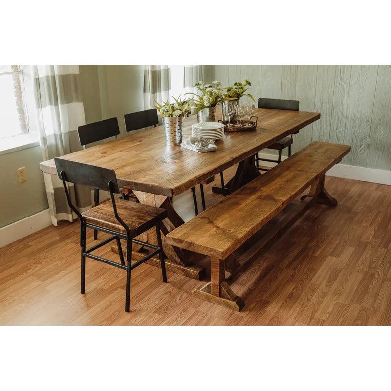 Solid Wood Trestle Dining Set