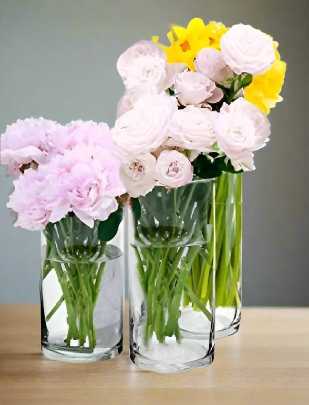 Cylinder glass vase(1Set)