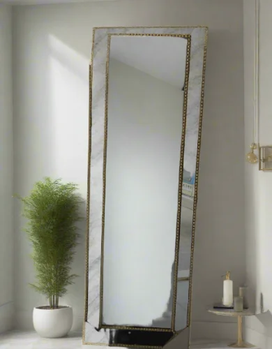 Luxury Rectangular Beaded Wall Mirror