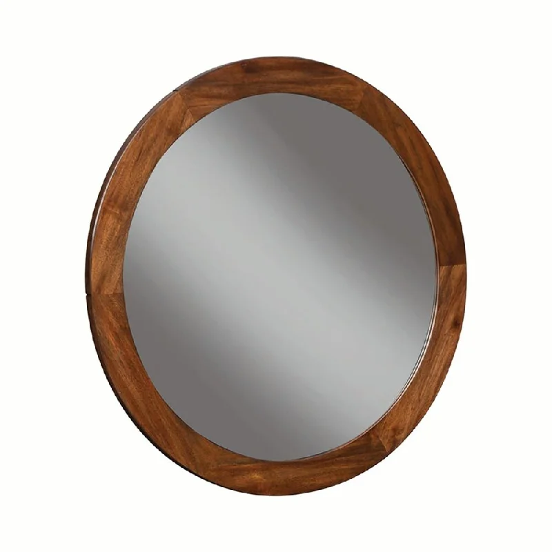 San Mateo Round Mirror Desert Teak