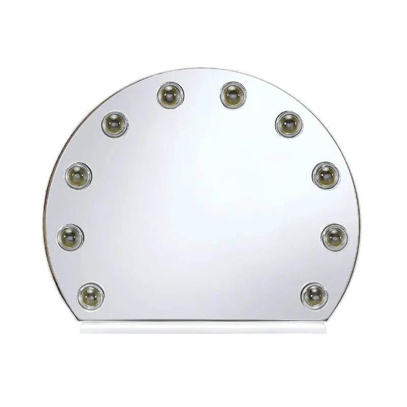 15" Round Accent Mirror - White