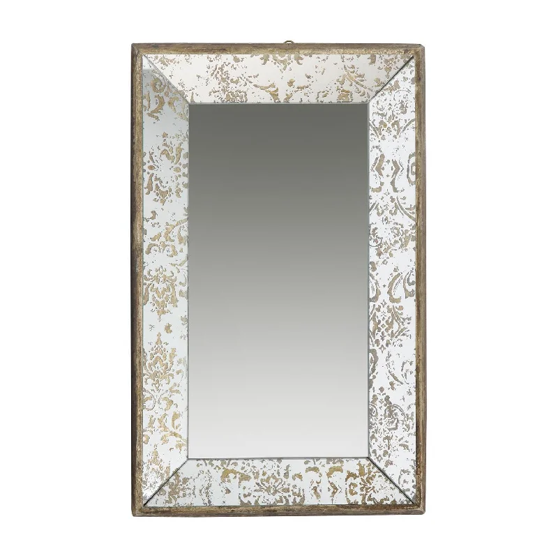 20" Glass Framed Accent Mirror - Silver