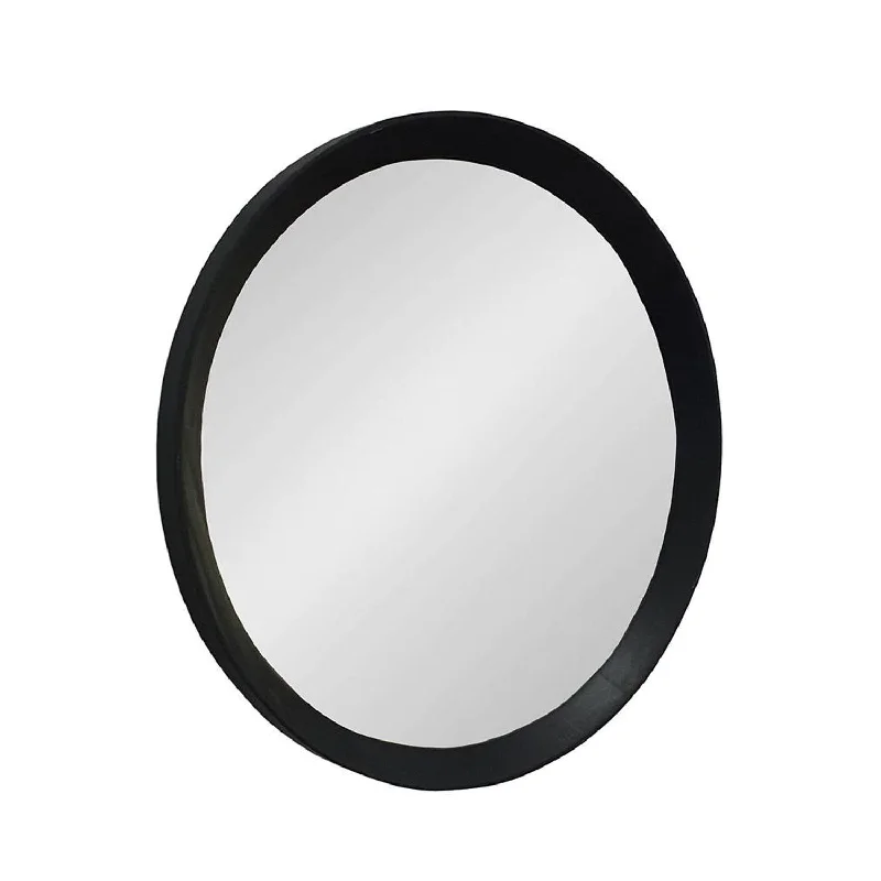 20" Round Framed Accent Mirror - Black