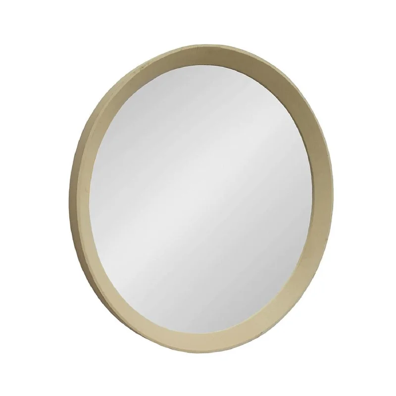 20" Round Framed Accent Mirror - Cream