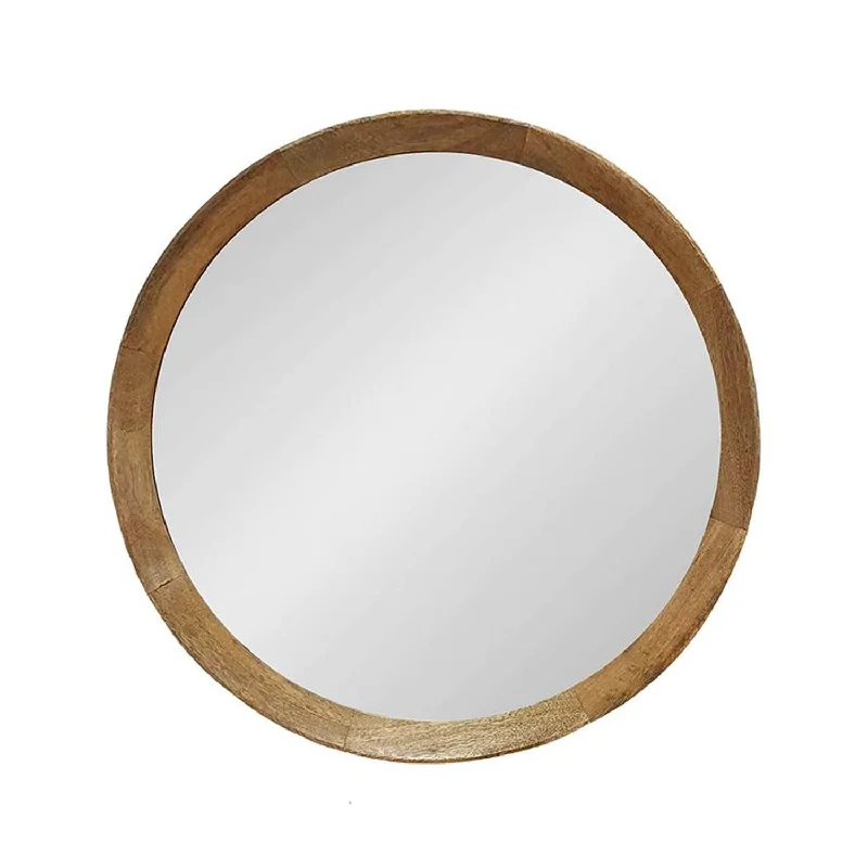 20" Round Framed Accent Mirror - Natural