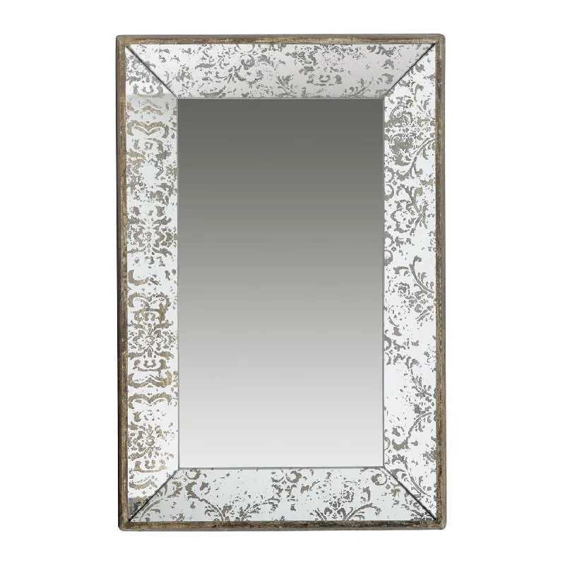 24" Glass Framed Accent Mirror - Silver