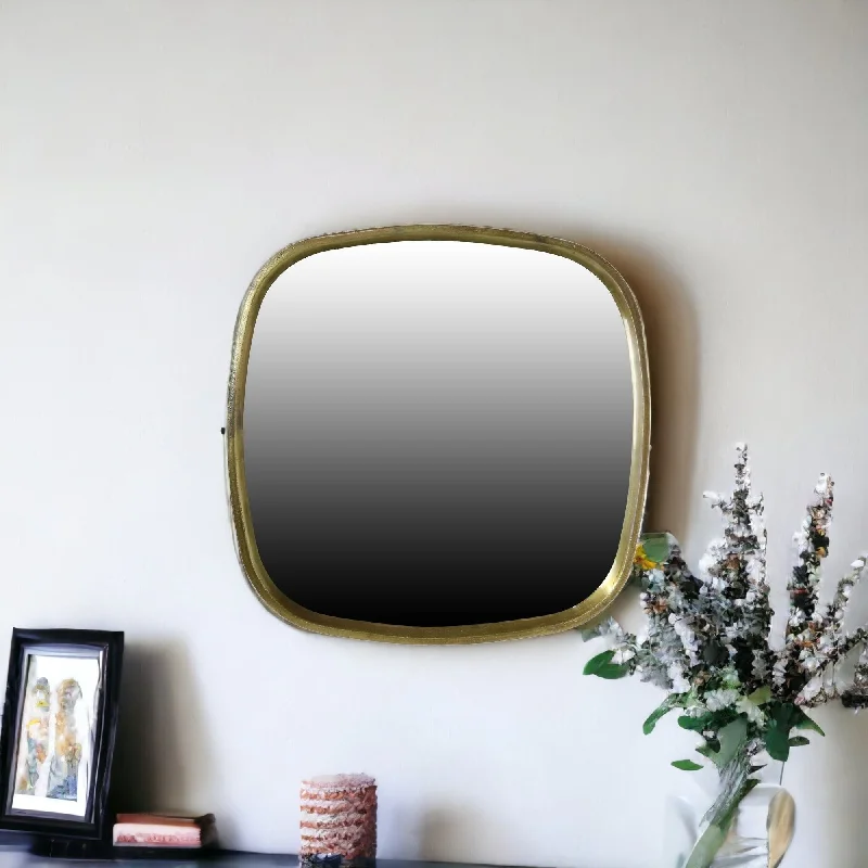 27" Abstract Accent Mirror - Brass