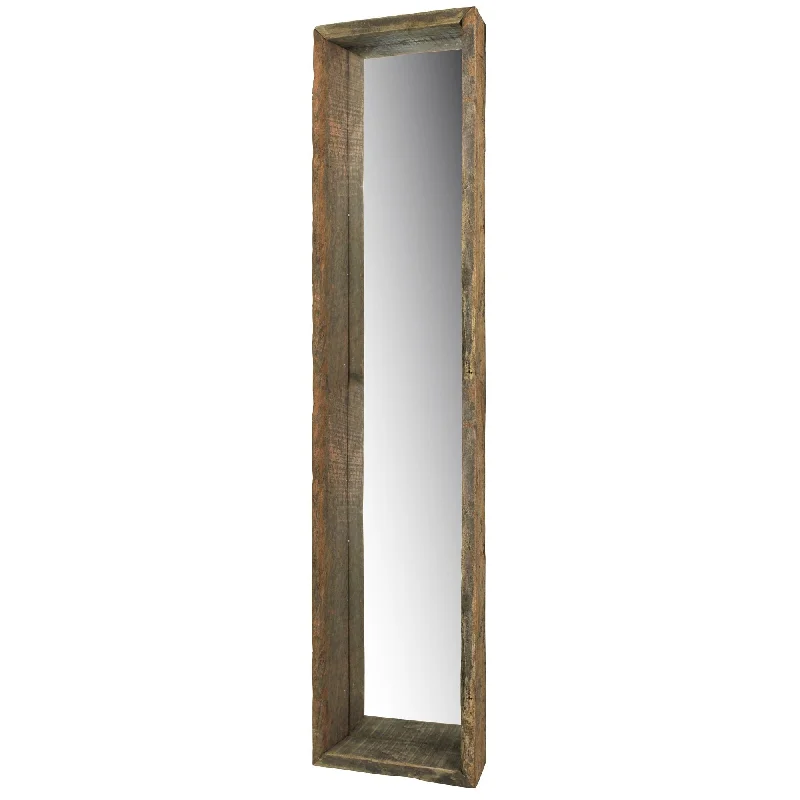 28" Framed Full Length Hanging Mirror - Natural Brown