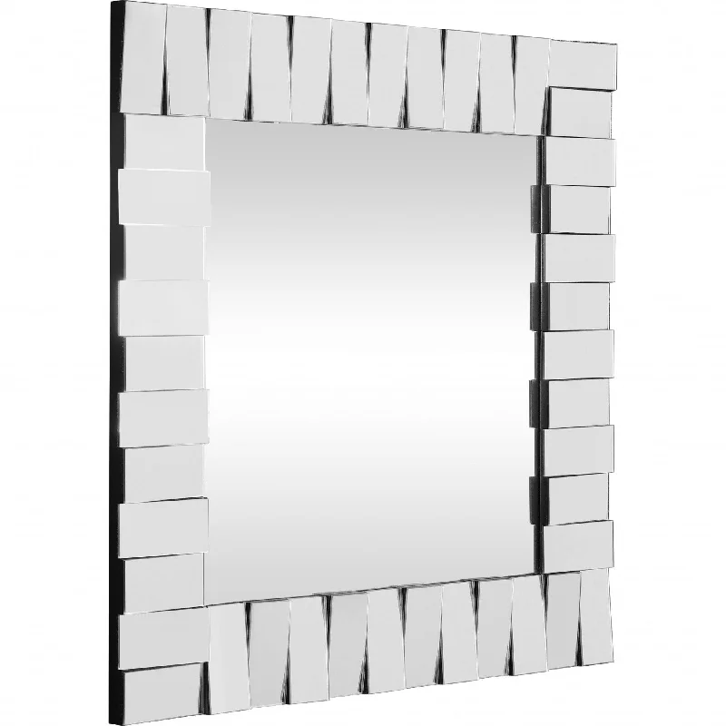 28" Square Glass Framed Accent Mirror - Clear