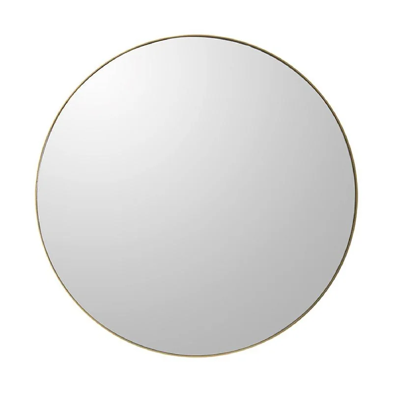 30" Round Framed Accent Mirror - Brown