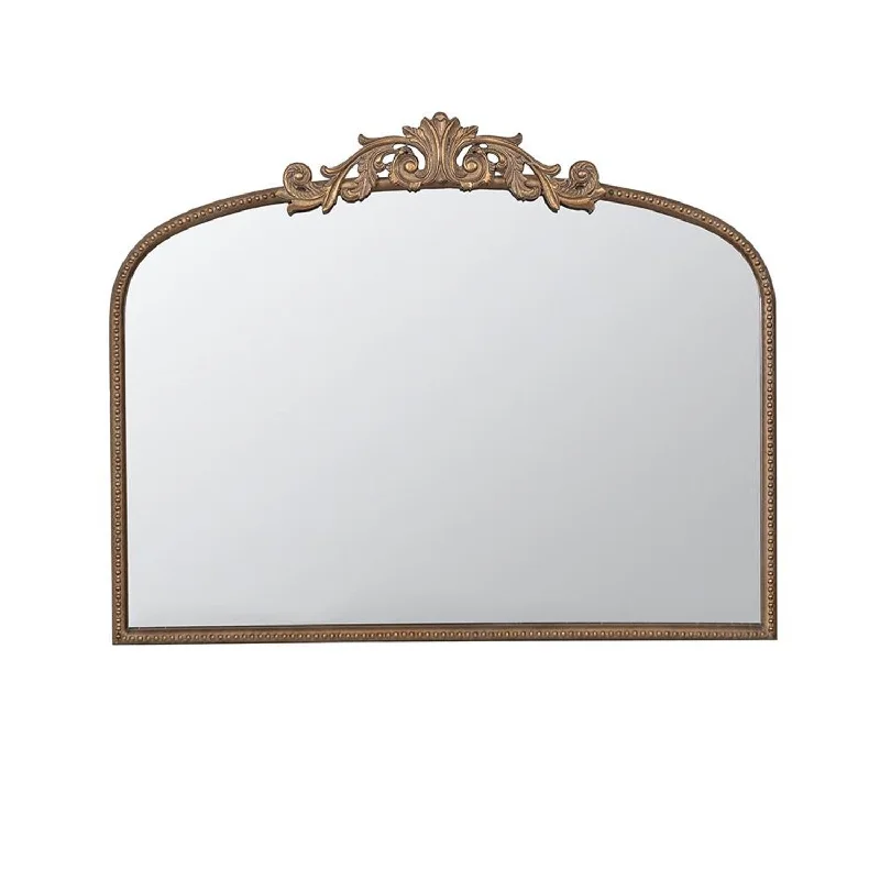 31" Crowned Top Framed Accent Mirror - Gold