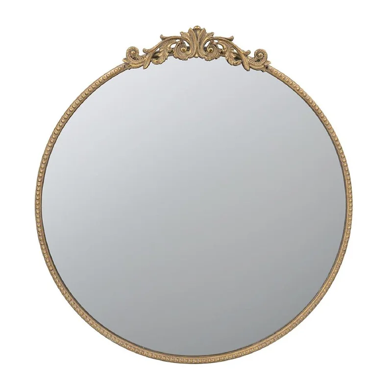 32" Crowned Top Framed Accent Mirror - Gold