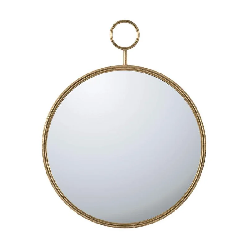 32" Round Framed Accent Mirror - Gold