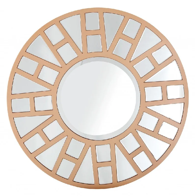 32" Round Metal Framed Accent Mirror - Gold