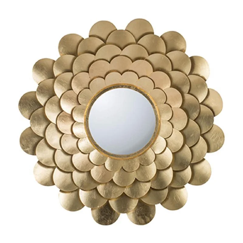 32" Sunburst Framed Accent Mirror - Gold