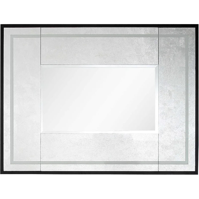 32" Wood Framed Accent Mirror - Silver