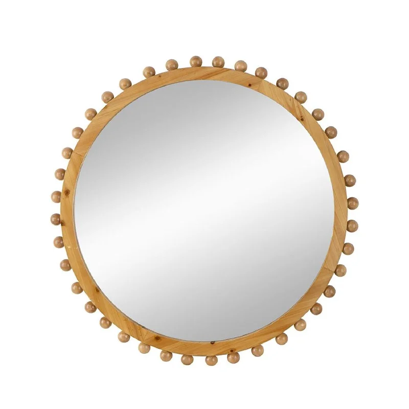 34" Round Accent Mirror - Brown