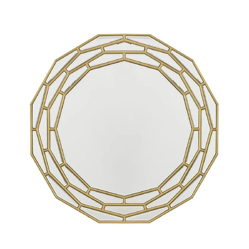 35" Abstract Framed Accent Mirror - Gold