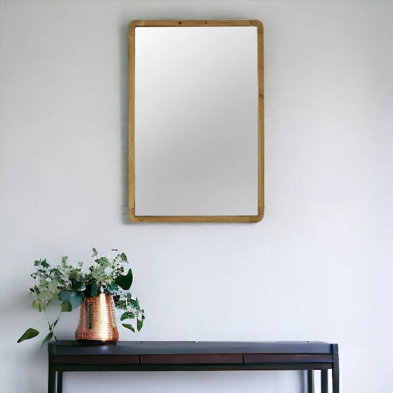 35" Framed Accent Mirror - Brown