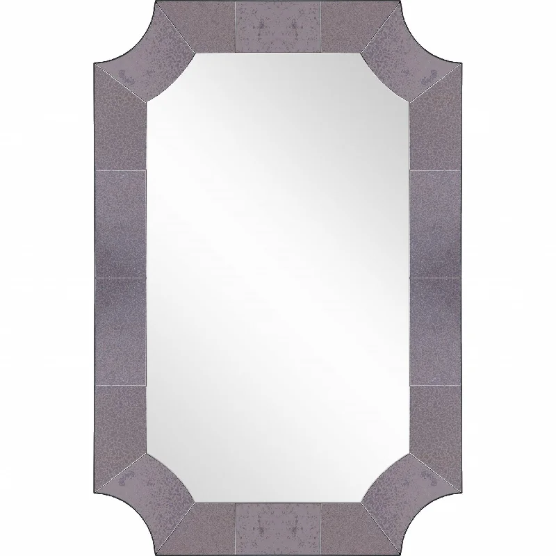 35" Novelty Glass Framed Accent Mirror - Gray