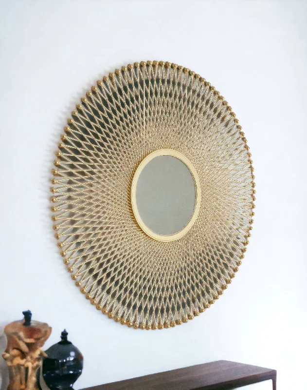 35" Round Accent Mirror - Gold