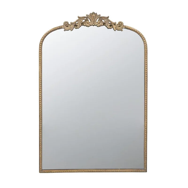 36" Crowned Top Framed Accent Mirror - Gold