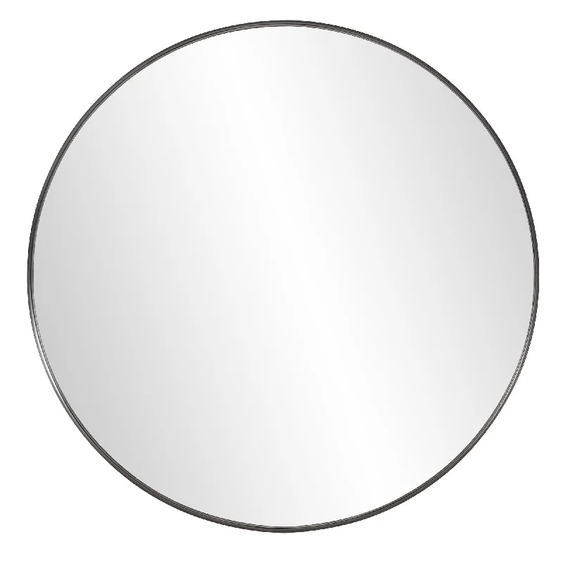 36" Round Framed Accent Mirror - Black