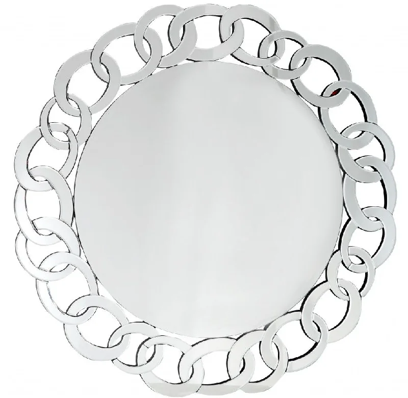 39" Round Glass Framed Accent Mirror - Clear