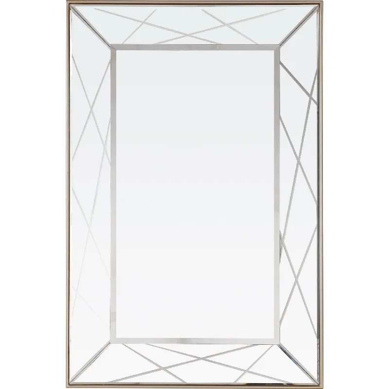 43" Metal Framed Accent Mirror - Champagne