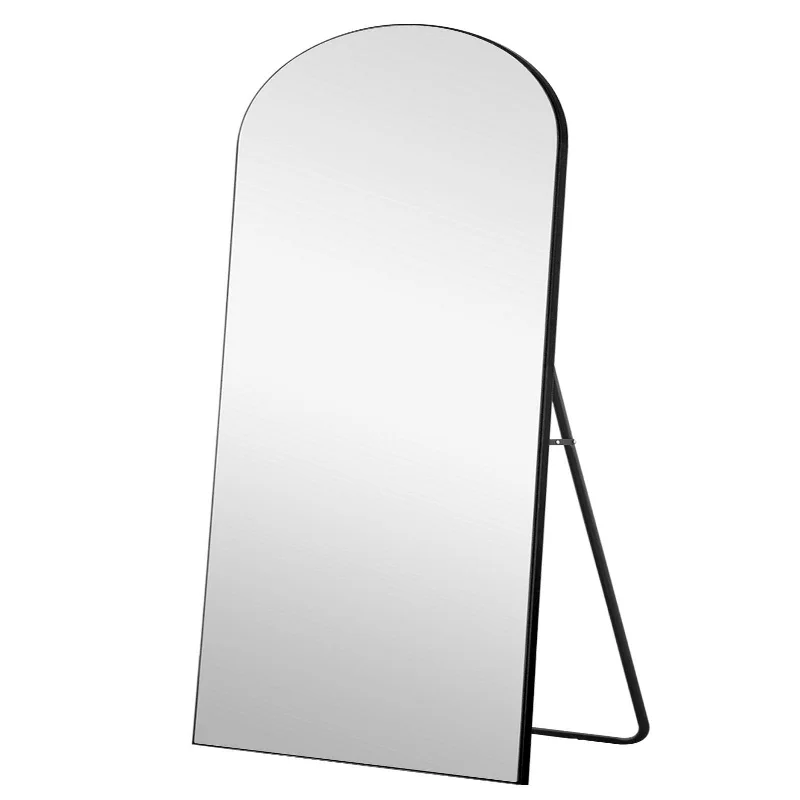 71" Arch Wood Frame Full Length Standing Mirror - Black