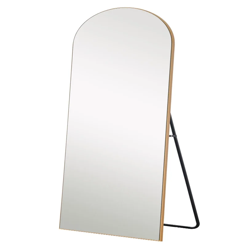 71" Arch Wood Framed Full Length Standing Mirror - Gold