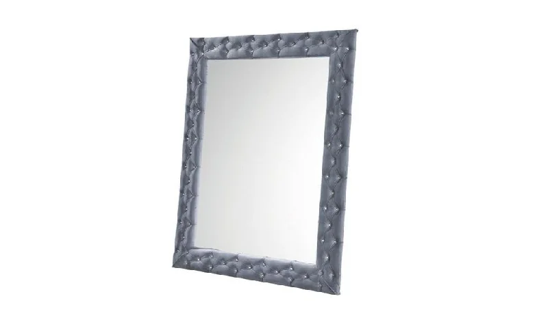 74" Velvet Accent Mirror - Gray