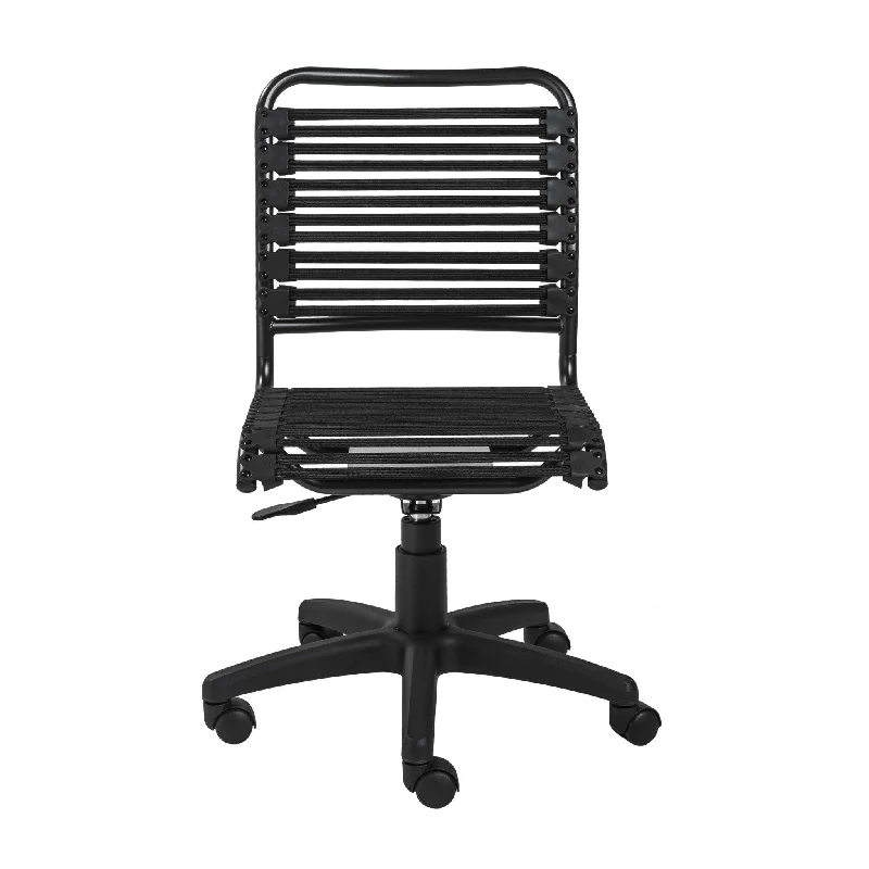 Adjustable Swivel Bungee Rolling Office Chair - Black