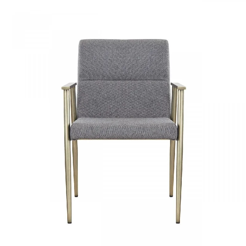 Brass Contemporary Dining Chair - Gray Antique