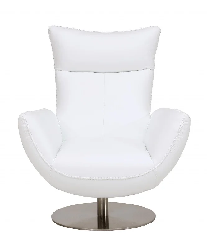 Contemporary Leather Lounge Chair - White