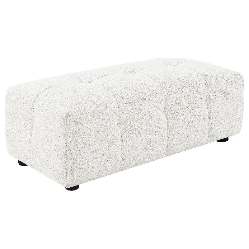 Everly - Boucle Upholstered Rectangular Ottoman - White