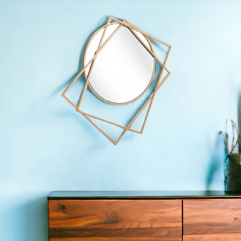 Geometric Overlaps Wall Mirror - Gold