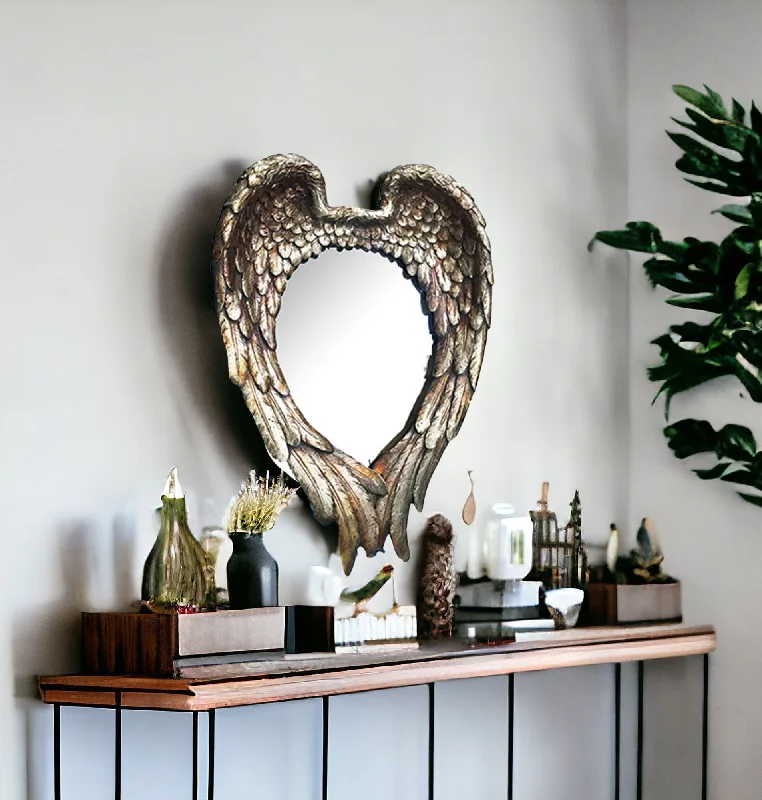 Heart Framed Accent Mirror - Gold